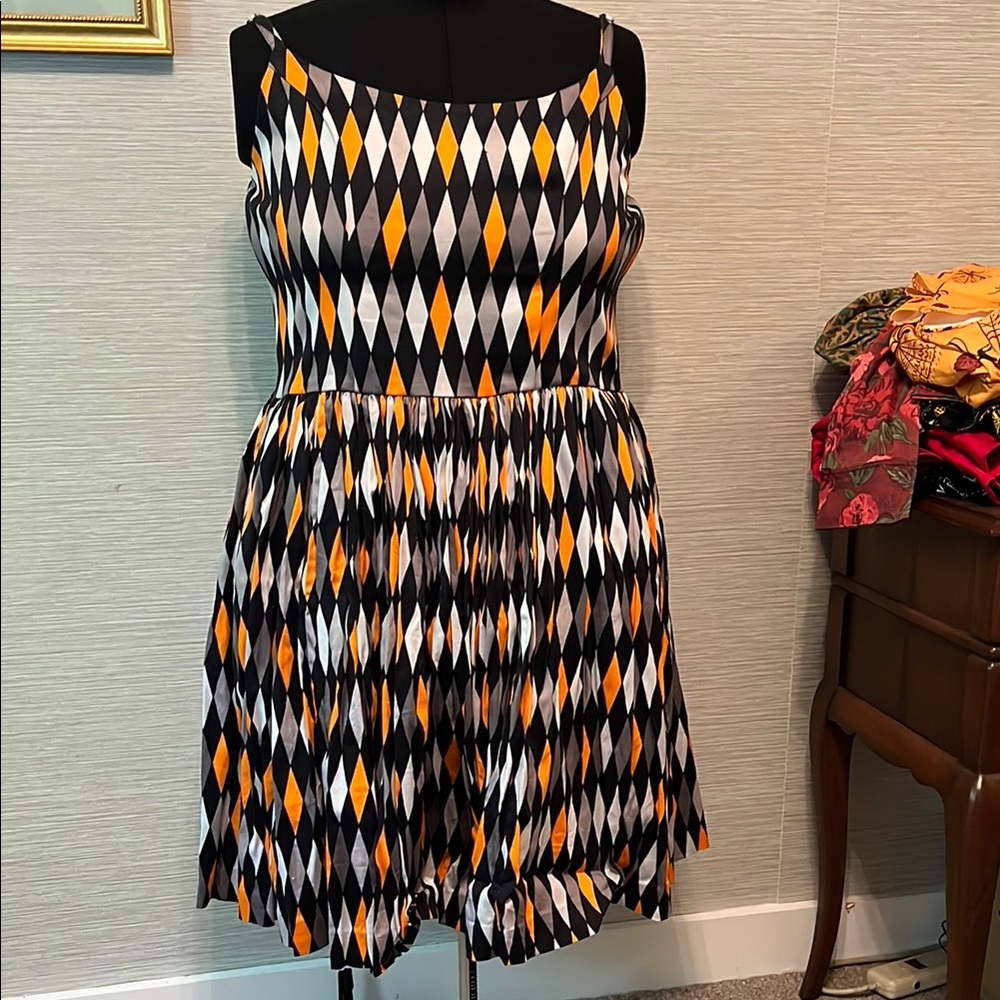 PUG Jenny dress in Halloween harlequin